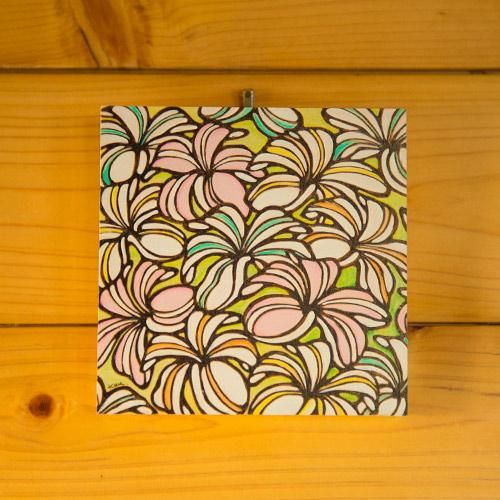 hawaiian paint kan プリントアート ストライププルメリア