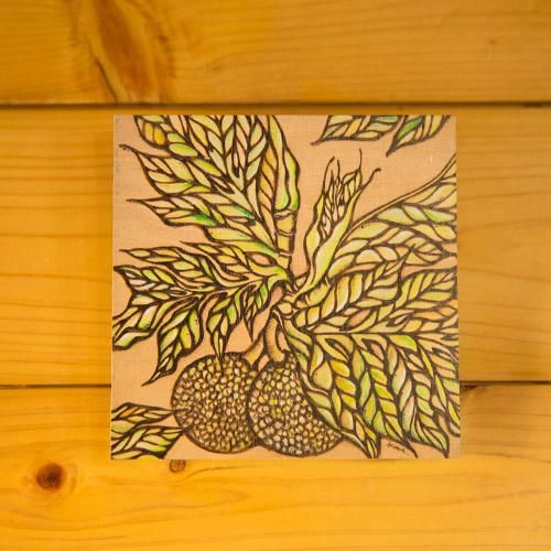 hawaiian paint kan プリントアート パンの実 スクエア