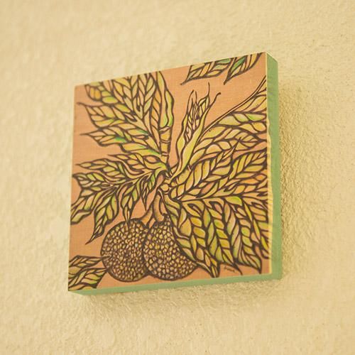 hawaiian paint kan プリントアート パンの実 スクエア