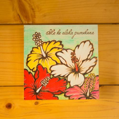 hawaiian paint kan プリントアート ハイビスカス スクエア