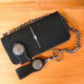 【FUNNY】RIDER'SWALLET POINTED STINGRAY/ BLACK-VIC31 《送料無料》