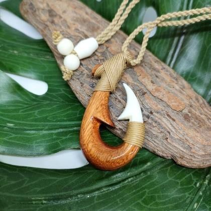 新品バッファローホーンHawaii madeハワイアンフィッシュフック水牛の