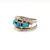 FUNNY NAVAJO/TURQUOISE RING 17̵