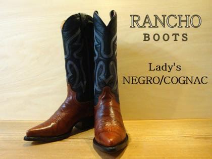 RANCHO】 Western Boots Lady's Negro/Cognac ウエスタンブーツ