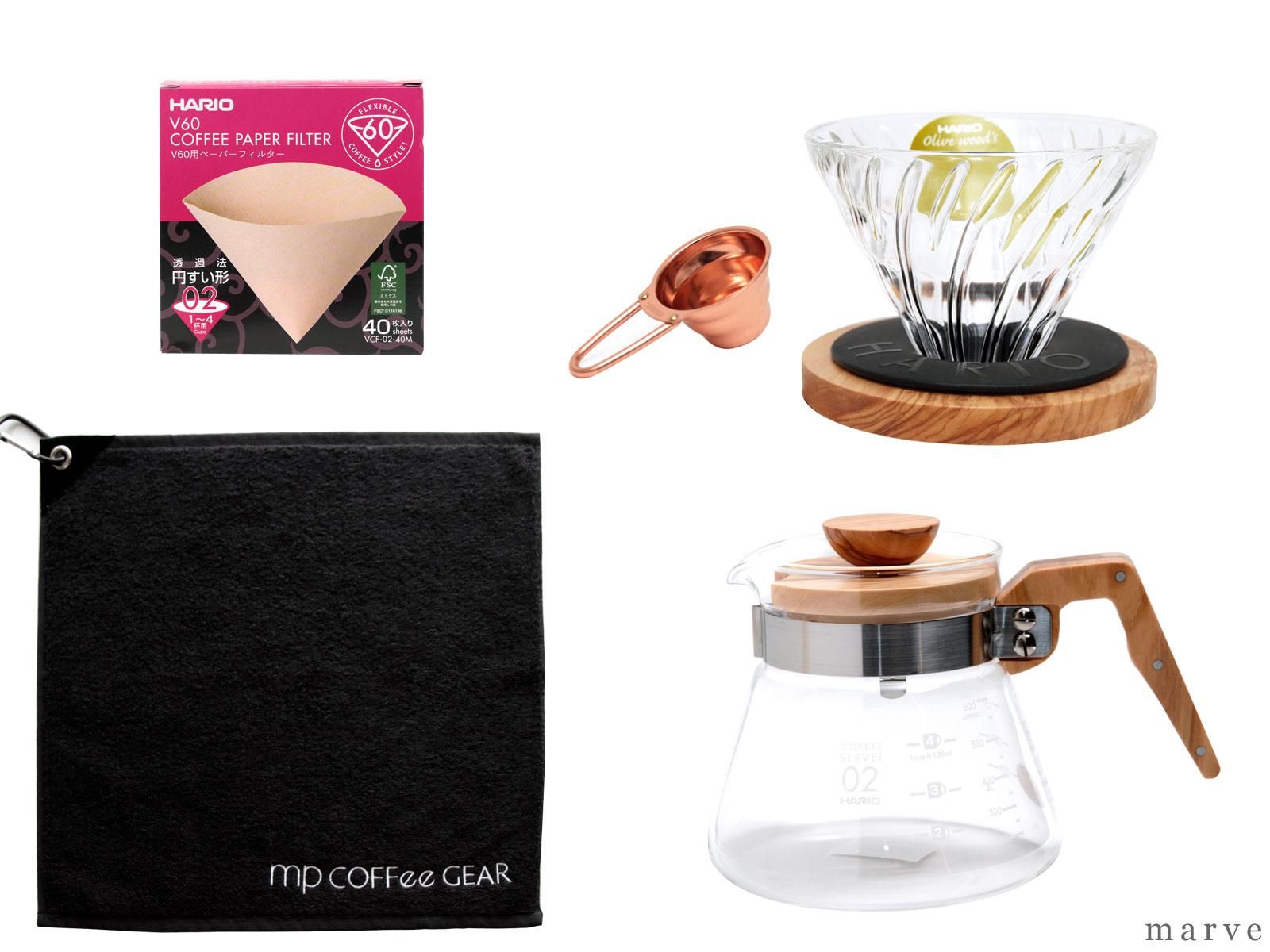 コーヒーギフトBOX HARIO V60他 5点セット mp COFFee GEAR