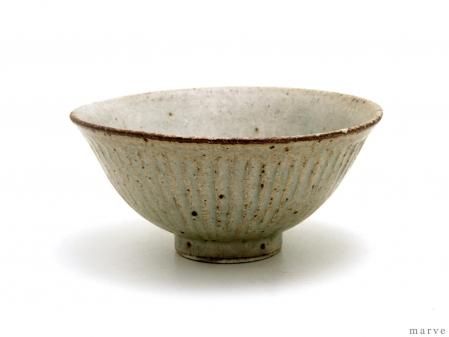 伊藤豊 鎬(シノギ) 茶碗 黄粉引