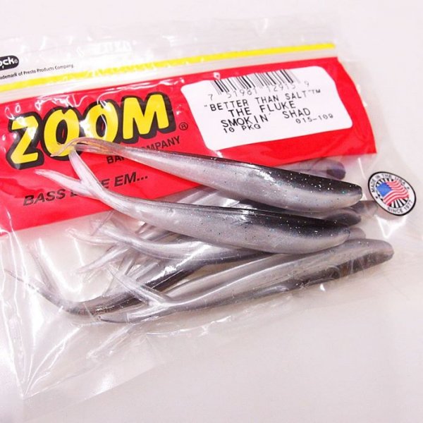 ZBC ズームワーム The Fluke /フリューク #015-109 SMOKIN' SHAD - バスプロショップ ナイル