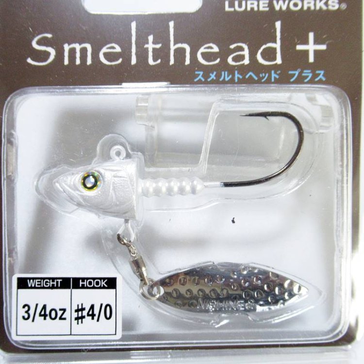 Nishine Lure Works Smelthead+ / ニシネルアー スメルトヘッド+　3/4oz #Pearl White -  バスプロショップ　ナイル