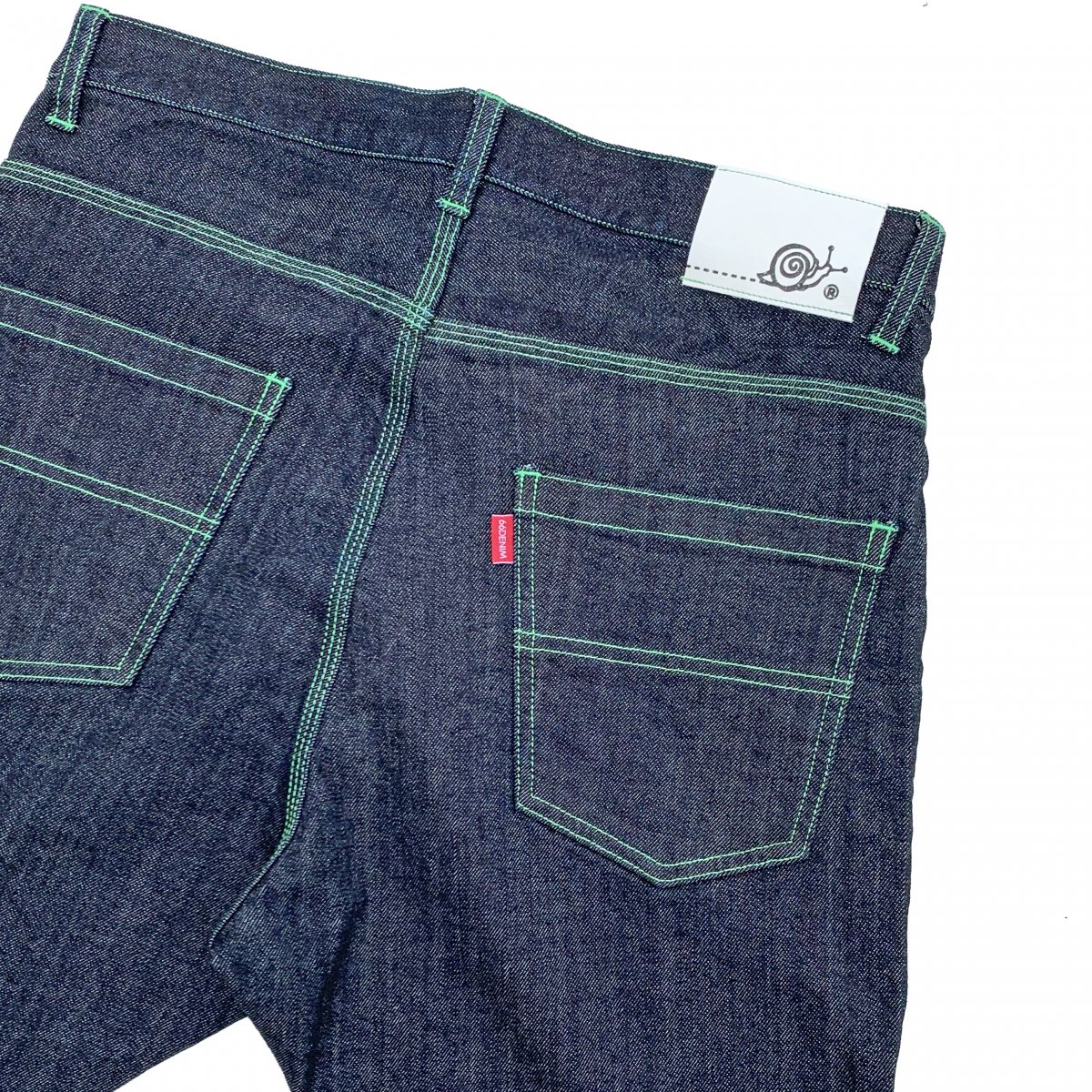 【66 DENIM VINTAGE】ロクロク 66 SARROUEL STRETCH DENIM c: Indigo / Neon Green  SPINY別注［送料無料］| MAD BUNNYでおなじみUGクルーが愛用するパンツ - SPINY スパイニー 公式サイト　オンラインストア