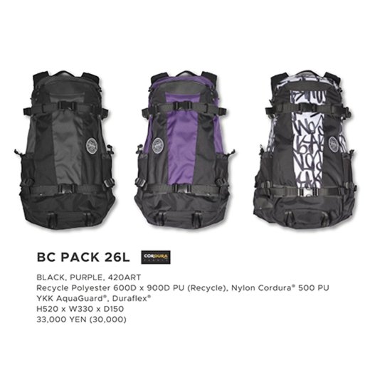 予約商品【Rain or Shine】 レインオアシャイン 24-25 BC PACK 26L