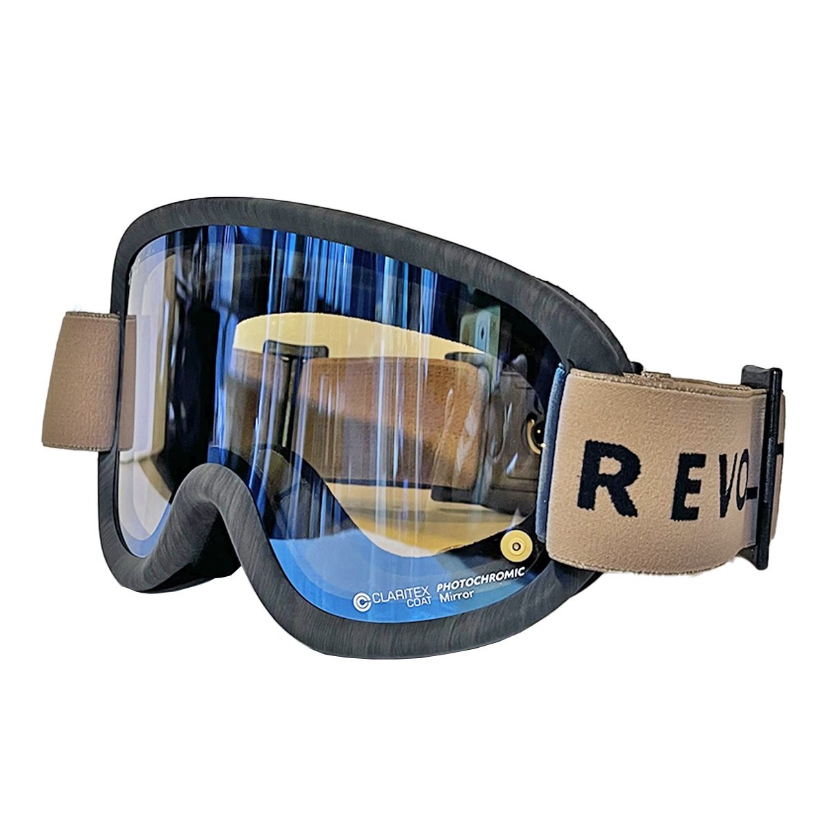 【REVOLT】24-25 SUPER LIGHT FRAME c: Matt Black Wood / Lens: Blue Mirror /  Clear PHO［送料無料］