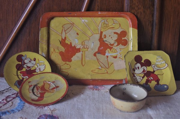 ディズニー　ミッキーマウス　ブリキのおままごとセット　アンティーク　ビンテージ