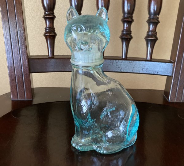 ガラス製　猫のドレッシングボトル