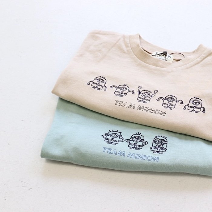 【春夏新作】MINION刺繍Tシャツ・80-140cm [S9=fo-R307042-ST-KD]《T》