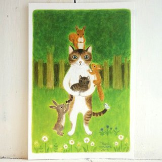 めんどうみのいい猫 - とりごえまりポストカード