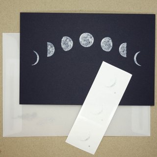 月の満ち欠け封筒セット ミッドナイトブルー（knoten）