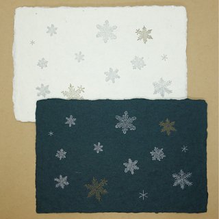 手漉き和紙はがき 雪の結晶（knoten）