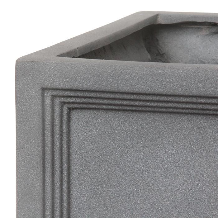 代々木付近受渡し）LLブリティッシュPキューブ 39cm、プランター店舗鉢カバー 植木鉢 おしゃれ 大型 プランター 観葉植物 FRP グレー 灰色 四角