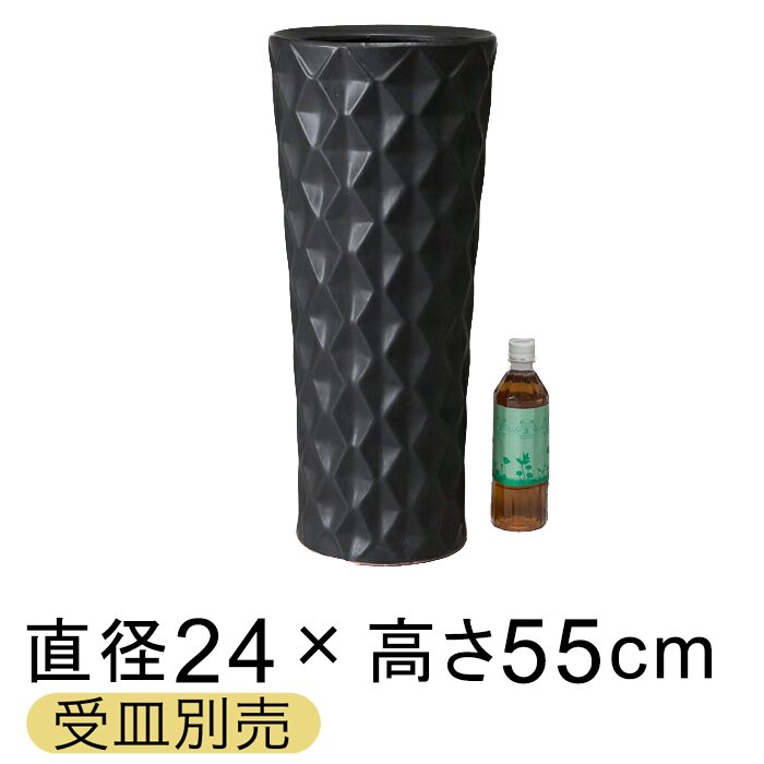 送料無料】MJ 模様入り 丸 深型 黒 25cm 高さ58cm 16リットル〔受皿別売/つや無〕 - 植木鉢・ 鉢カバー専門店 グーポット  goopot.com