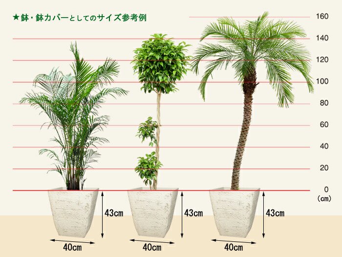 軽量・合成樹脂製ポット 角型 スクエア 40cm 43リットル ダークグレー系 植木鉢 おしゃれ 鉢カバー  ◆このサイズは鉢底穴の有無の選択可能です◆穴無は睡蓮鉢として使用可◆内側底に突起あり - 植木鉢・ 鉢カバー専門店　グーポット　goopot.com