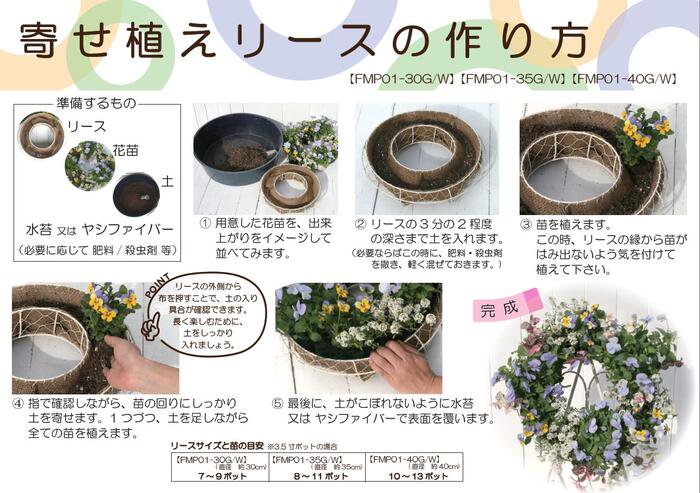 リース メッシュプランター ラウンド 丸 20cm 寄せ植え ハンギング ホワイト 麻布 - 植木鉢・ 鉢カバー専門店　グーポット　goopot.com