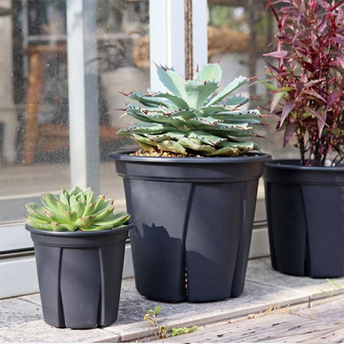 鉢 21cm 植木鉢 スリット鉢 根っこつよし 7号 21cm グリーン 3リットル