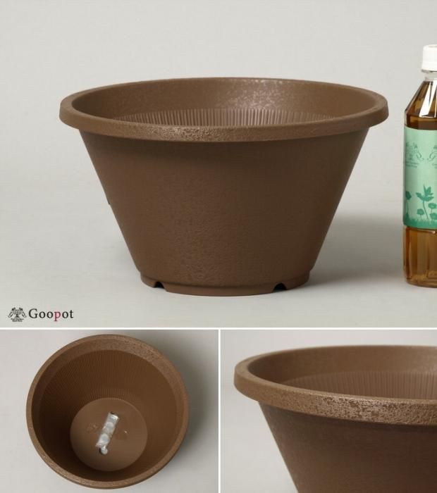 陶鉢 寄型 300〔30cm〕 きん茶 5リットル 植木鉢 室内 屋外