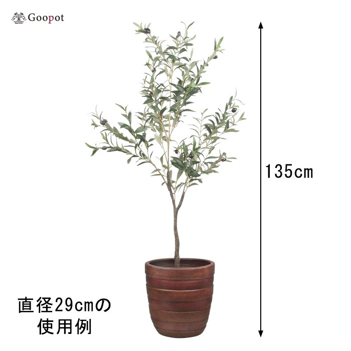 大中小セットでお買い得】横じま 丸深型 植木鉢 ツートン 茶色系〔大