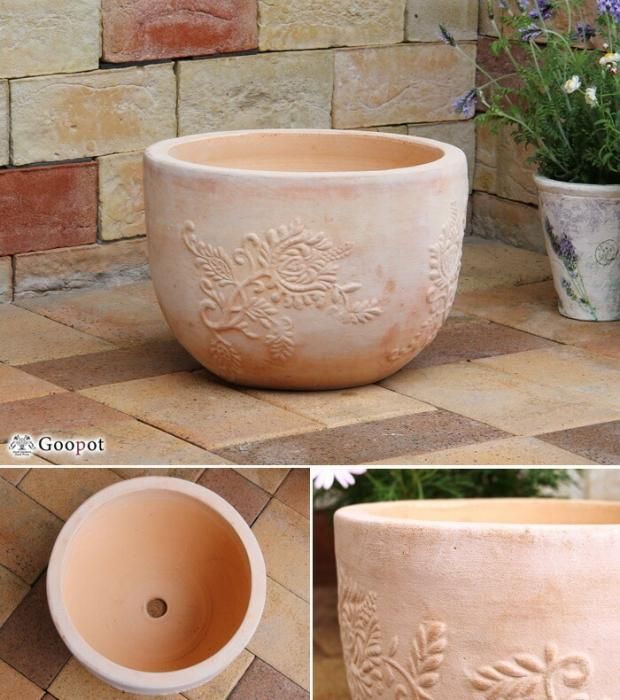 サンタフェボール 素焼き鉢 テラコッタ 大小2個セット - 植木鉢 サンタフェボール 素焼き鉢 テラコッタ 大小2個セット - 植木鉢