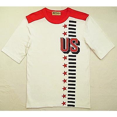 '70s JAPAN デッドストック 白×赤切替え US,星&ストライプ プリントTシャツ[mts16r_2105] - ヨーロッパ古着：：ブロンド  オン ブロンド：：