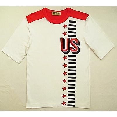 70s JAPAN デッドストック 白×赤切替え US,星&ストライプ プリントT 70s JAPAN デッドストック 白×赤切替え US,星&ストライプ プリントT