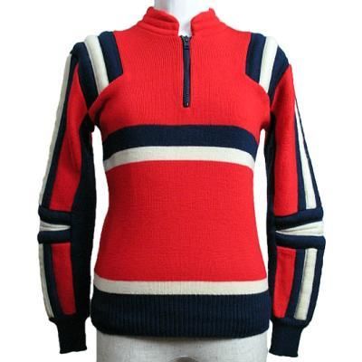 60s デッドストック 赤×紺×生成切替え レーシングP/O Zip スキー 