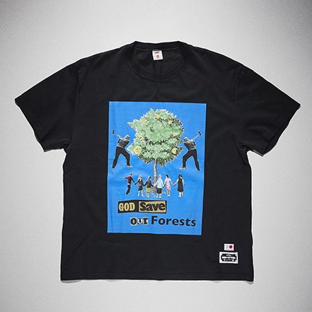 KIDILL x EDWIN-GOD SAVE OUR FOREST PRINT TSHIRTS (BLACK)