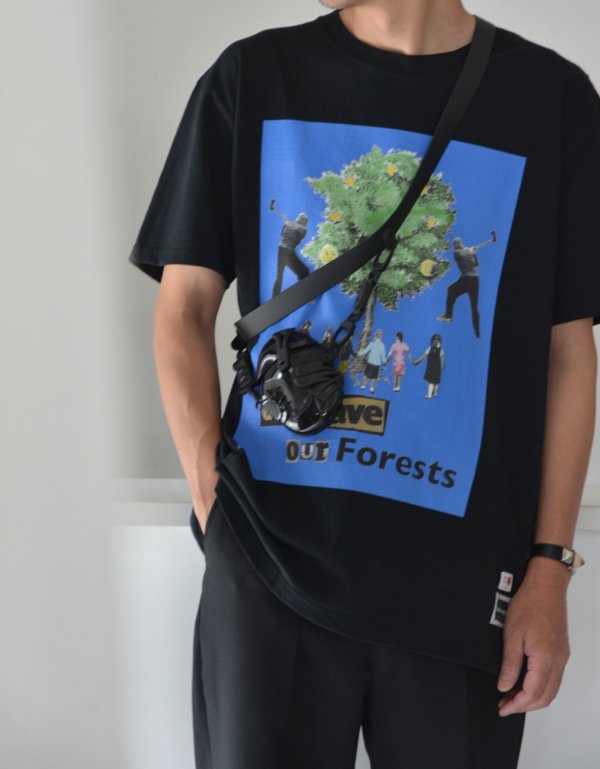 KIDILL x EDWIN-GOD SAVE OUR FOREST PRINT TSHIRTS (BLACK)