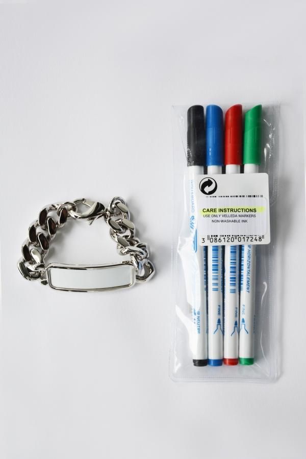 D Heygere ディヘラ White Board Bracelet Silver