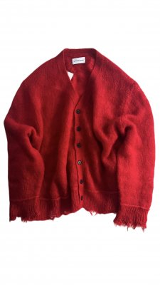 ANARCHIST TAILOR Damaged Kid Mohair Cardigan(Red)