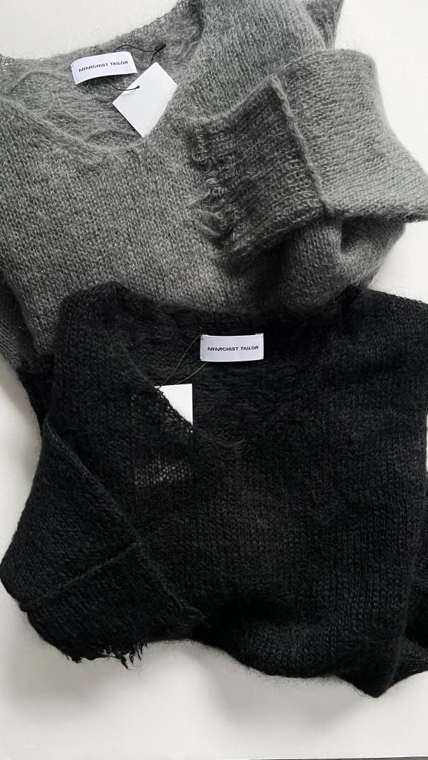 UNISEX)ANARCHIST TAILOR Damaged Kid Mohair Knit(2color)通販