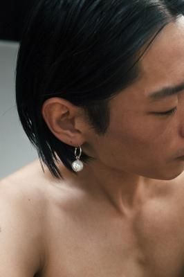 Saskia Diez Pearl Moon Earring