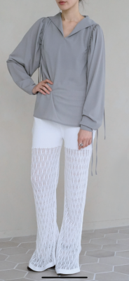 KAYLE / MESH KNIT PANTS(White)