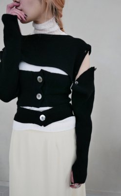 <img class='new_mark_img1' src='https://img.shop-pro.jp/img/new/icons8.gif' style='border:none;display:inline;margin:0px;padding:0px;width:auto;' />KAYLE / SHORT KNIT WAIST WARMER SET(black)