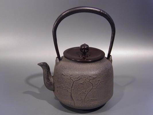 茶器・茶道具 鉄瓶 真形（しんなり）浜松地紋、 伝統工芸士 認定 釜師 