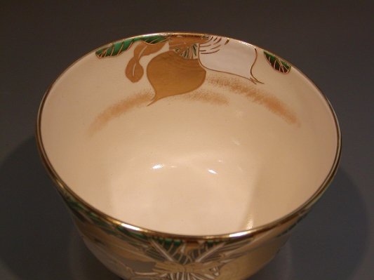 茶道具 抹茶茶碗 色絵 蕪（かぶ）画、京都 相模竜泉作 - 茶道具 販売の