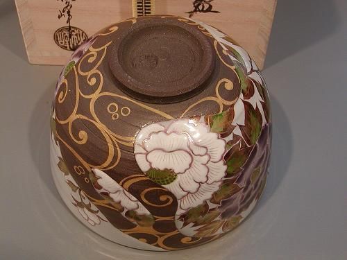 あなたにおすすめの商品 茶道具 抹茶茶碗 光琳水 牡丹絵、京焼 中村秋峰作 桐共箱□新品 茶碗