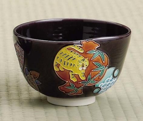 四季の月の絵抹茶茶碗　中村翠嵐作　茶道具名工