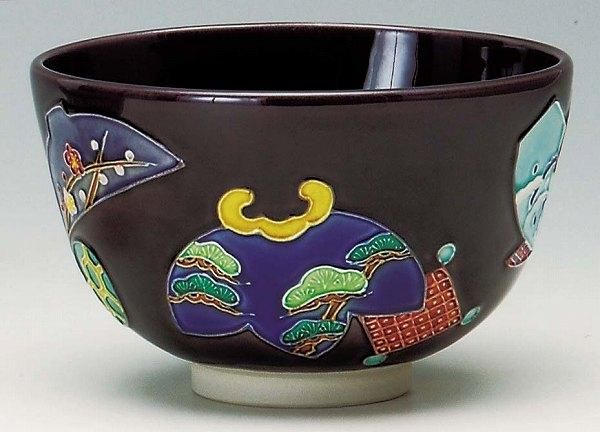 早割クーポン！ 抹茶茶碗 嘉祥窯 金彩 月兎絵茶盌 イヅミール 嘉祥作 