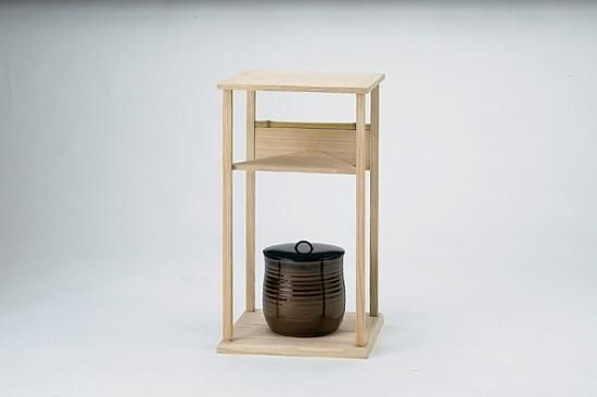 話題の人気 茶道具 棚、 烏帽子（えぼし）棚 利休好写、 京都 田原一斉作 木工、竹工芸