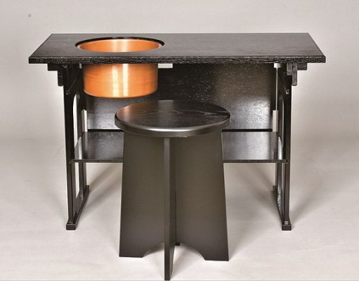 掻合塗 点茶盤(組立式）茶道具 和風インテリア テーブル 送料込 