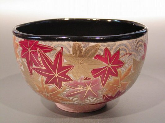 茶道具 抹茶茶碗 青海波 紅葉、壱休窯 窪田常之作 桐共箱□新品□ - 茶道具 販売の佐藤大観堂 オンラインショップ