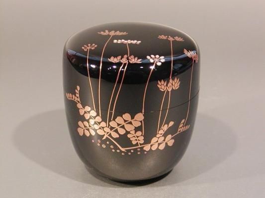 舞鶴平棗 内銀蒔絵 塗師 稲井玉甫 天然木 茶道具 供箱付 K569 - 工芸品