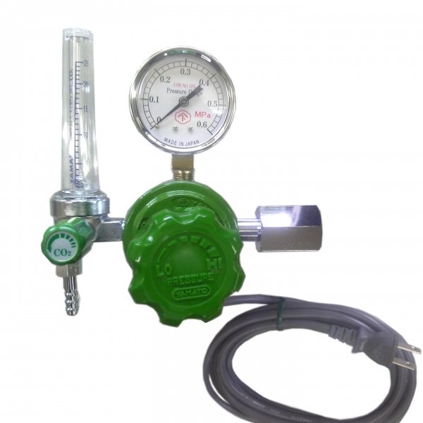 炭酸ガス（CO2）ヒーター内臓流量計付き圧力調整器（減圧器